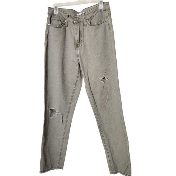 YMI  jeans for Women's Size 11/30 Mom Fit Light Green Color Distressed Style - Picture 11 of 14